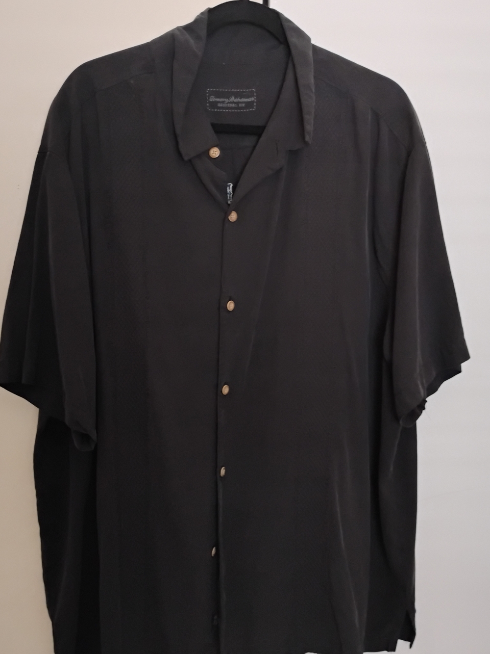 Tommy Bahama Black Short-Sleeve Button-Down Shirt
